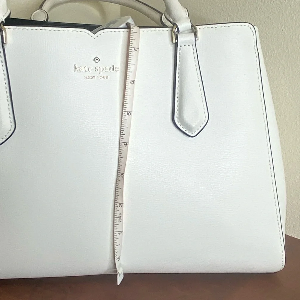 NWT Authentic Kate Spade Medium Triple Compartment Satchel, Opticwhite color - Picture 7 of 16